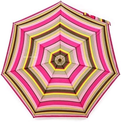 The Fabrica Designer's Compact Umbrella, Portable Mini Size For Travel, Office, Camping, Gardening And Outdoor, Lightweight For Kids, With Gift Package And A Message Card (Pink Stripe)