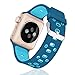 Band for Apple Watch 38mm, Alritz [Patent Pending] Breathable Silicone Sport Strap Replacement Wristband with Free Protective Cases for Apple Watch Nike+ /Series 2 /Series 1 /Sport /Edition, Blue