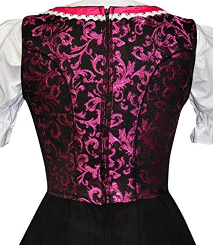 Edelweiss Creek 3-Piece Short German Oktoberfest Dirndl Dress Black & Pink (14) - Thumbnail 2