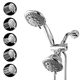 LORDEAR Modern Hign Flow 3-Way Diverter 5 Function Chrome Finish Shower Heads Handheld Combo, Hand Held Shower Heads with Shower Hose, 4.2