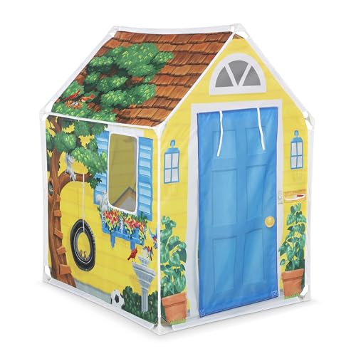 Melissa & Doug Cozy Cottage Fabric Play Tent and Storage Tote, Yellow