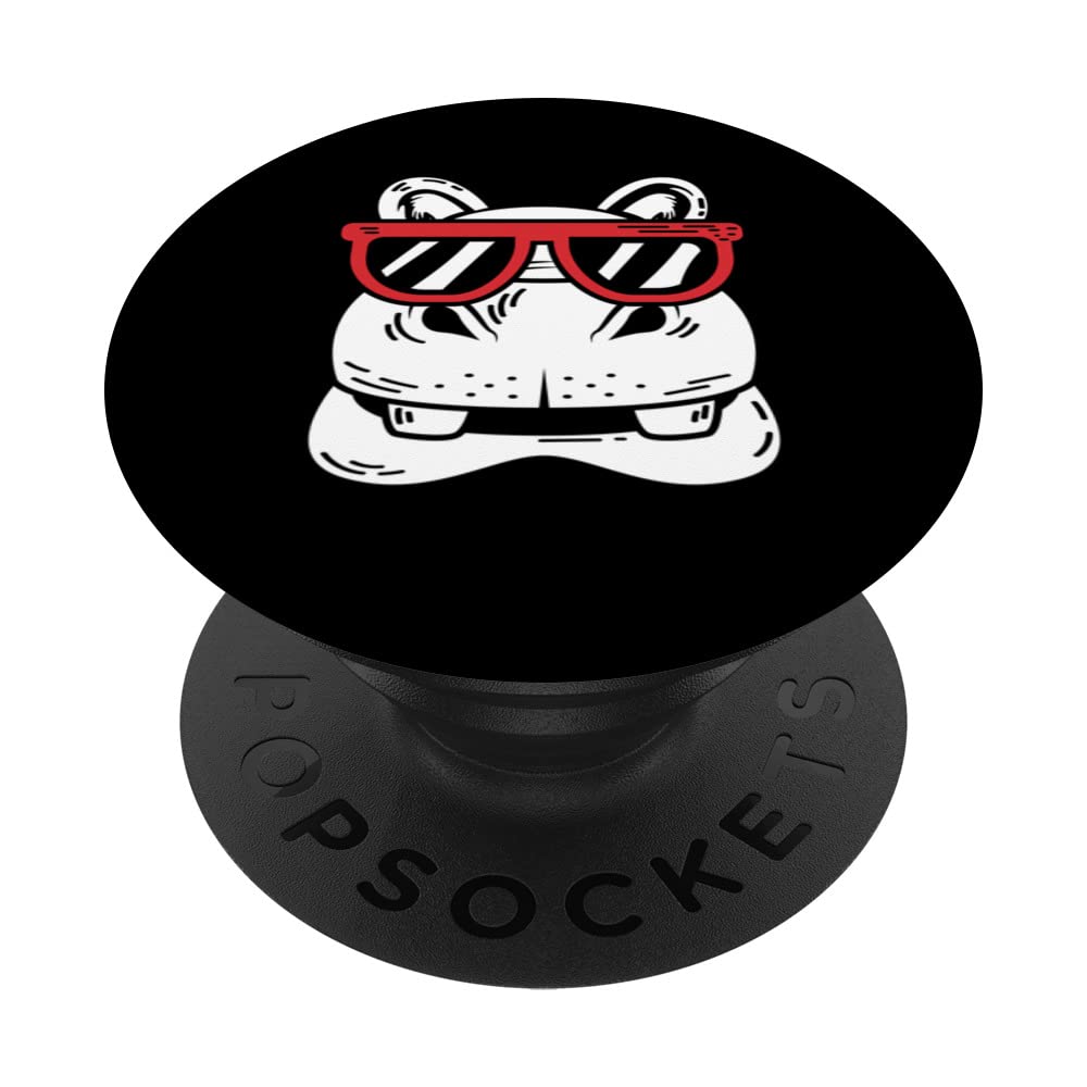 Hippo with Sunglasses Cool Person PopSockets Swappable PopGrip