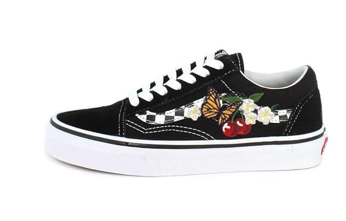checker floral old skool vans
