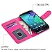 Moto X Pure Edition Case, Moto X Style Case, Style4U Premium PU Leather Stand Wallet Case with ID Credit Card / Cash Slots for Motorola Moto X Style / Pure Edition (2015 Release) + 1 Stylus [Hot Pink]