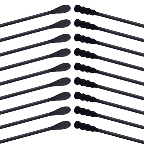 Lameila 200Pcs Cotton Swabs Black Double Tipped Cotton Buds Spiral Head Multipurpose Safe Highly Absorbent Hygienic Cleaning Sterile Sticks - Thumbnail 3