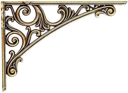 Bosetti Marella Viola Decorative Shelf Bracket (7.75" Deep, Antique Brass Dark)