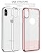 iPhone X Case Glitter , BENTOBEN Protective iPhone 10 Case Hybrid Soft TPU Hard PC Shockproof Phone Case Bling Slim iPhone Cover with Strip for Girls, Women - Rose Gold [Support Wireless Charging]
