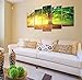 Formarkor Art Kx334 Canvas Print Green Forest Old Trees Sunshine Morning Forest Landscape Print On Canvas Giclee Artwork For Wall Decor Home Decor 5-piece