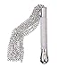 ClearUmm Metal Alloy Chain Tassel Short Horse Riding Whip Crop Crystal Handle