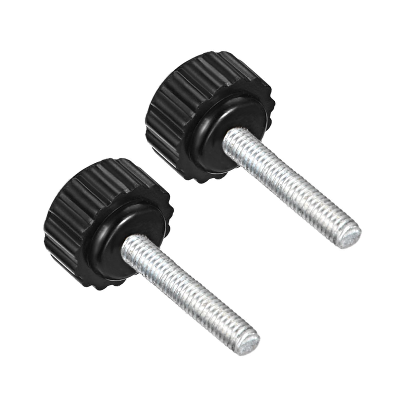 CoCud Knurled Clamping Knobs, M4 x 20mm Male Thread 16mm Head, Thermoset Plastic Thumb Screw Grip Bolt Knobs Black - (Applications: for Lathe Machinery), 2-Pieces