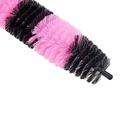 Jscarlife Universal Car Auto Motorcycle Wheel Tyre Tire Rim Hub Long Brush Scrub Cleaning Washing Tool Pink