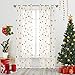 Gold Star Print Curtains for Nursery Kids Bedroom Cute Twinkle Stars with White Trasparent Voile Window Drapes for Living Room Grommet 2 Panels 54 W by 63 L inch Curtain by GD