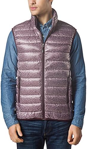 XPOSURZONE Men Packable Ultralight Down Vest Outdoor Puffer Vest, Plum, Large