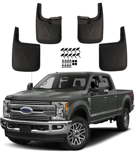 ShyldProz Mud Flaps For Ford F-150 (2015-2020) - 4-Piece Set, Front & Rear, No-Drill Install, Fits With/Without OEM Fender Flares, Black
