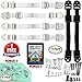 Furniture and Tv Anti-Tip Straps - Heavy Duty Wall Anchor for Baby Proofing Dresser, Bookshelf, Bookcase - Earthquake Proof Anchoring Kit - 6 Pack White and Black - Free 4 Corner Guards and ebook.