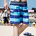 Men's Swim Trunks Quick Dry Stripe Board Shorts Swimwear Beach Shorts with Pockets