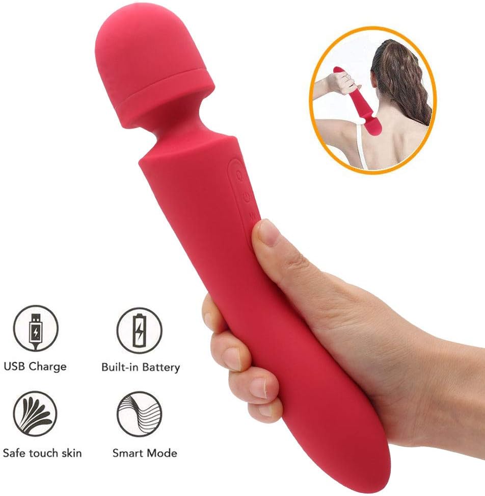 Upgraded LED Portable Travel vibrantorsfor with 10 Magic Modes, Whisper Quiet, Waterproof, Handheld, Didos Cordless for Neck Shoulder Artery Body Massage, Sports Recovery & Muscle Aches 24 Hours(Pink)