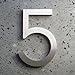 Modern House Number - Brushed Aluminum - Modern Font 6