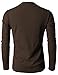 H2H Men's Casual Long Sleeve Tops V-Neck With Buttons Pullover Brown US L/Asia XL (KMTTL062)