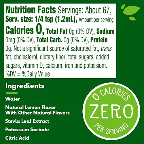 TRUVIA ZERO-CALORIE LIQUID SWEETENER FROM THE STEVIA LEAF, 2.7 FL OZ BOTTLE, LEMON FLAVOR (PACK OF 1)