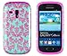 DandyCase 2in1 Hybrid High Impact Hard Sea Green Flower Pattern + Pink Silicone Case Cover for Samsung Galaxy S3 Mini i8190 + DandyCase Screen Cleaner