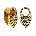 KUBOOZ(1 Pair Vintage-Art Style Brass Clip Ear Plugs Tunnels Gauges Stretcher Piercings