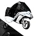 Teenitor XXXL Motorcycle Motorbike Water Resistent Waterproof Rain UV Protective Breathable Motor Cover for Yamaha harley-davidson Outdoor Indoor Black Silver Extra Extra Extra Larger + storage bag Size: 295x140x110mm /11.6 x 5.5 x 4.3 inch(L.W.H)