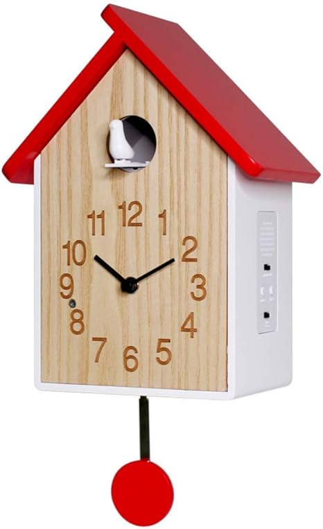 Amazon Co Jp 純木のカッコウの壁時計 ヨーロッパの振り子の水晶時計 自動光受容器のリビングルームの寝室の電池式e 30 Cm 12 ホーム キッチン