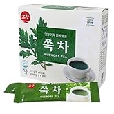 Korean Mugwort (Ssuk-Cha) Drink Mix 쑥차 Traditional Herbal Powder Made with Mugwort | Instant Stick Packs, Mild & Earthy Flavor | Naturally Caffeine-Free | DAHLORE