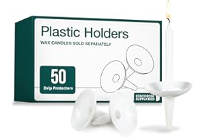 Concordia Supply Candlelight Service Reusable Plastic Candle Holders for Candlesticks - 50 Pcs. Protector for Church Vigils, Memorial, Congregational, & Christmas Eve Candles