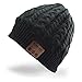 Momoday Unisex Wireless Music Hat Beanie with Stereo Headphone Speaker Hands-Free Talking Braiding Knitting Warm Winter for Fitness Outdoor Sports Walking Christmas Birthday Gifts (Black)