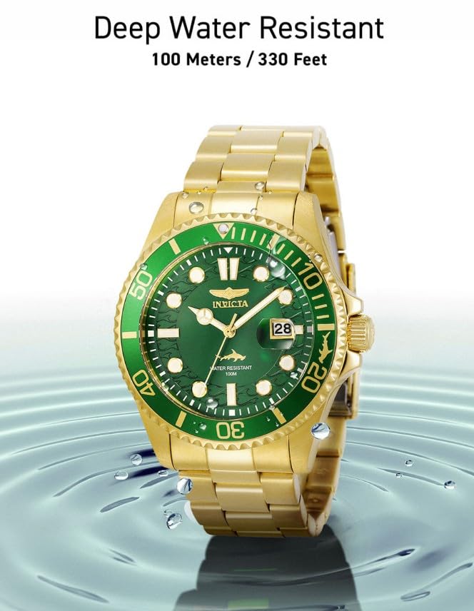 Invicta Mens Pro Diver Quartz Watch, Gold, 30027