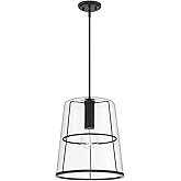 DESIGNERS FOUNTAIN Alonzo Pendant Light, 14 Inch Hanging Ceiling Fixture for Kitchen Island and Dining Room, Matte Black, D29
