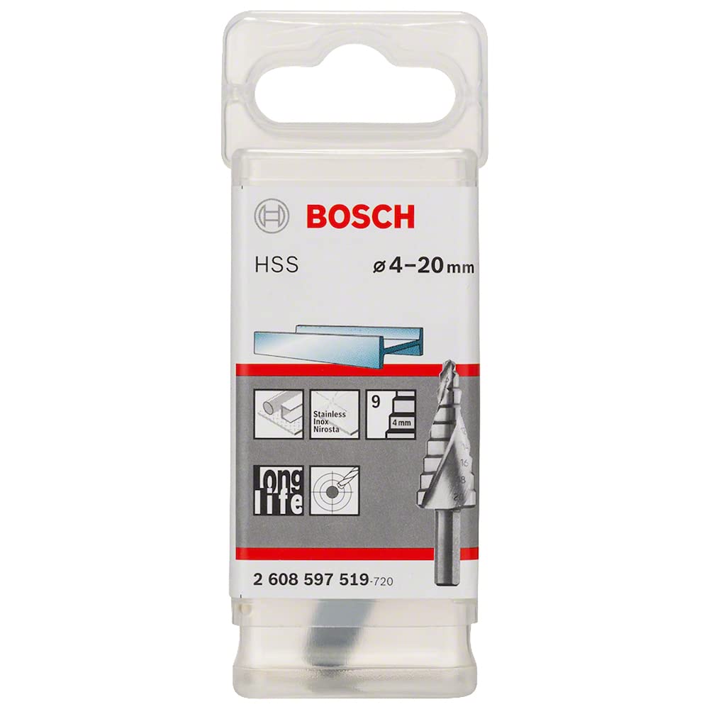 Bosch 2608597519 4 - 20/8/75 mm HSS Step Drill Bit