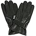 Mens Dressy Leather Gloves Velcro Wrist Strap Warm Thermal Lining Insulated