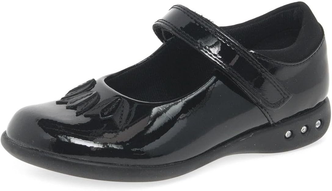 Clarks Girls School Shoes Prime Step Black Patent Leather UK Size