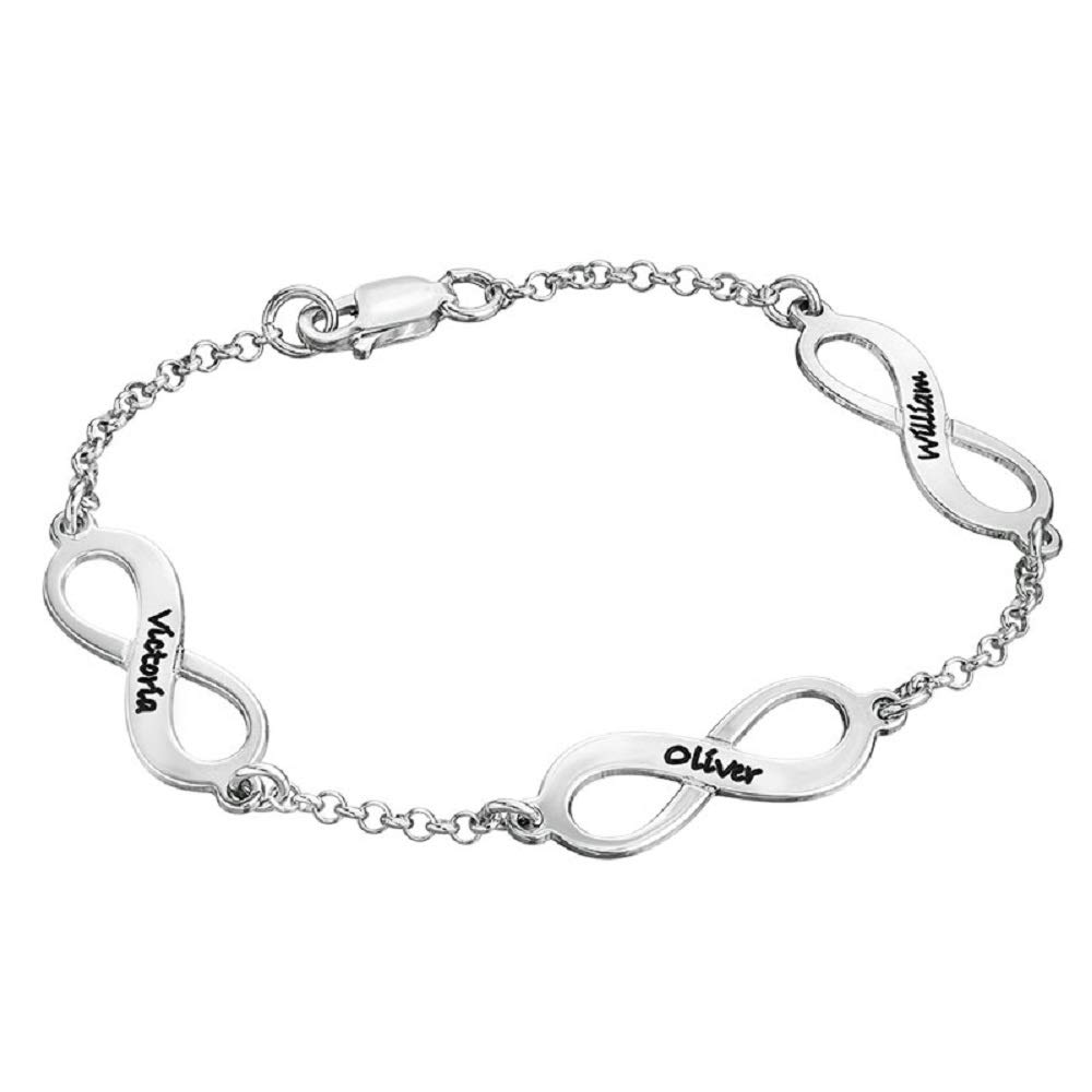 MyNameNecklacePersonalized Infinity Bracelet - Choose Your Style - Sterling Silver, Solid Gold or Plated - Rolo Chain