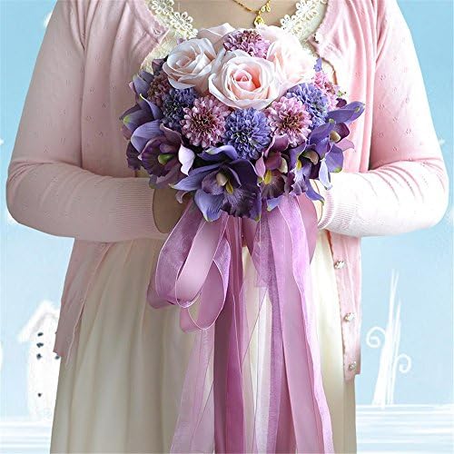 Kuki Shopハンドメイドaritificalひまわりとバラウェディングブーケフリーmatching手首フラワーブライダルholdingブーケ