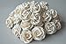 20 Pcs Flower Rose Artificial for Head Wedding Scrapbooking DIY Craft Bouquet Vase Basket Embellishment Size 45 mm White Color.