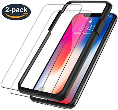 iPhone X Screen Protector [2 Pack], BEAOK iPhone X Tempered Glass Screen Protectors With Easy-Installation Frame [Case Friendly] [Anti-Scratch ] [High Responsivity] for Apple iPhone X / 10