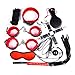Bondage Restraints Kit for Sex 10 Pcs with Adjustable PU Leather Wrist Ankle Cuffs
