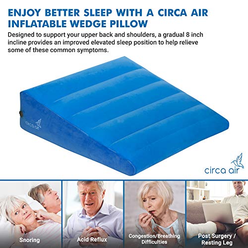 Inflatable Bed Wedge Pillow For Sleeping Plus Pillow Case. Sleep