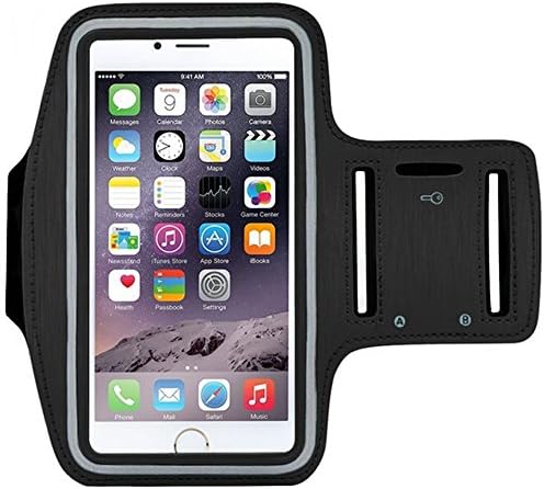 Doen Sports Armband with Key Holder for iPhone 7,6 (4.7-Inch), Galaxy S3/S4, iPhone 6S/SE, 5/5C/5S, touch-screen design(Black)