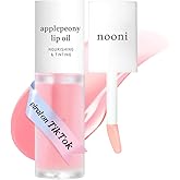 NOONI Korean Lip Oil - Applepeony | Long-Lasting, Moisturizing, Plumping, Revitalizing for Dry Lips, Waterproof, No Peel Off,