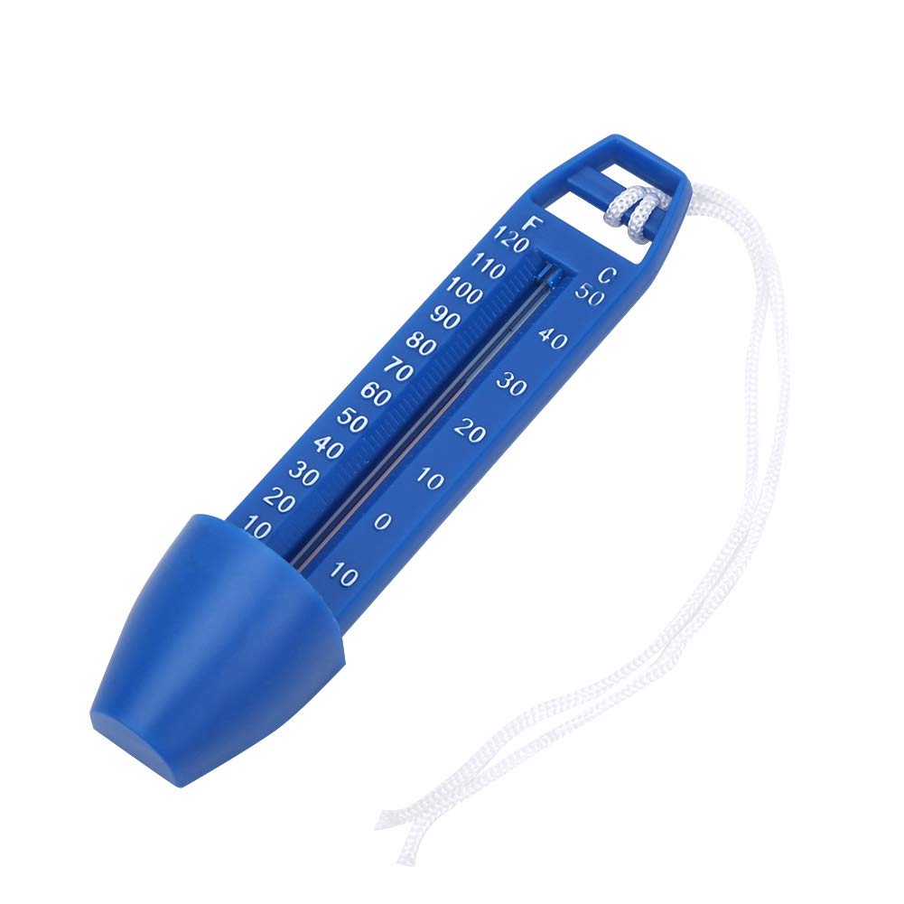 Fdit Pool Swimming Thermometer Water Thermometer with Cord for Pool Hot Spring Spa Bath Tub Multi-Way Packaging