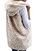 Wollsolo Womens Sleeveless Fuzzy Cardigan Hoodie Sherpa Fleece Open Front Vest with Pockets