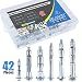 Glarks 42Pcs 6 Size Heavy Duty Zinc Plated Steel Molly Bolt Hollow Drive Wall Anchor Screws Assortment Kit for Drywall, Plaster and Tile