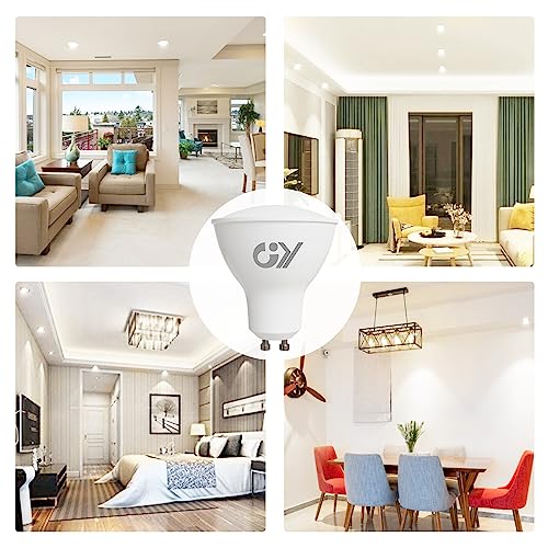 GY 12 x GU10 LED Bulbs, 10 Watt (100 Watt Equivalent), 1100 Lumens, 4000K Neutral White, Can be used for Integrated Wide Flood Lighting, CE Listed, Non-Dimmable