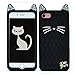 TISHAA Apple iPhone Plus Case - 7 Plus 8 Plus Bling Soft Silicone Rubber Cover Cute Kitten Cat Whisker Rhinestone Crystal Diamond Glitter (Black)