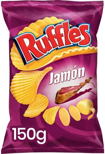 Batata frita ondulada sabor presunto com babados embalagem 150 g